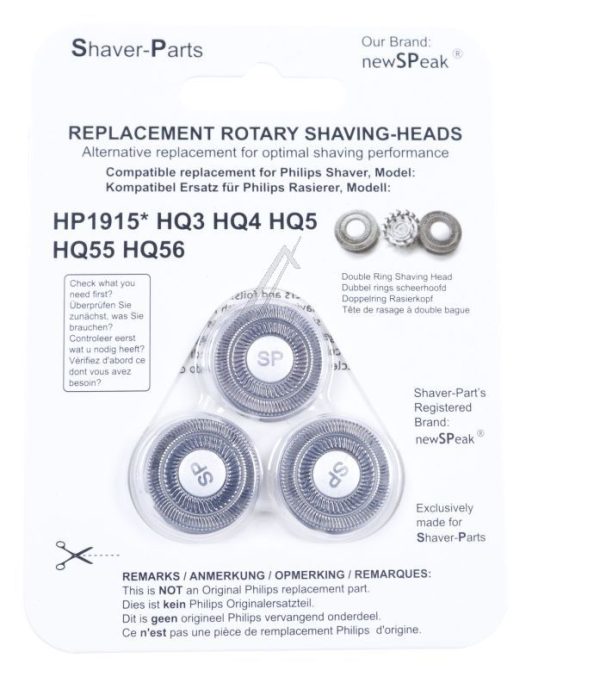 HQ3,HQ4,HQ5,HQ55,HQ56,HQ6 /  ALTERNATIEVE SCHEERKOPPENSET VOOR geschikt voor PHILIPS SHAVERS